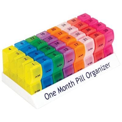 Colourful One Month Pill Organiser - Great British Mobility