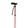 Drive folding walking stick with strap in red spiral wave