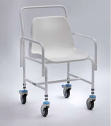 Tilton Mobile Adj. Height Shower Chair with 4 Brakes, Detachable Arms - Great British Mobility