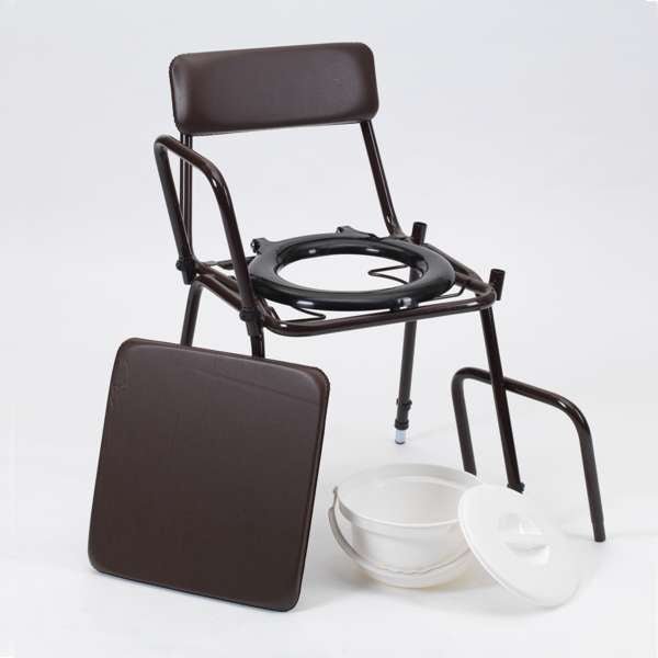 Stacking Commode - Adj. Height & Removable Armrests - Great British Mobility