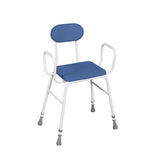 Perching Stool - PU Seat, Tubular Armrests and Padded Back - Great British Mobility