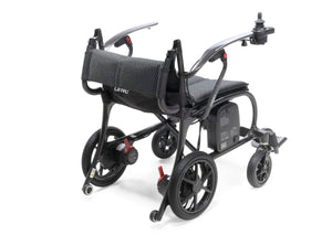 Drive AeroCarbon powerchair part-folded, with the backrest laid flat forward