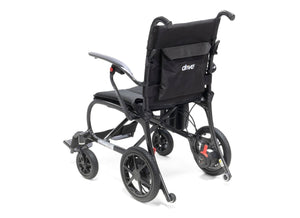 Drive AeroCarbon powerchair from behind, showing padded backrest and rear wheels