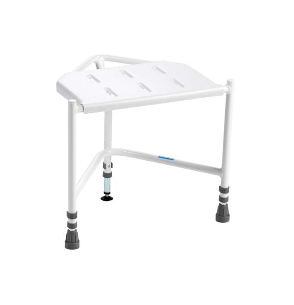 Bringhurst Corner Shower Stool with Tilting Rear Foot - Great British Mobility