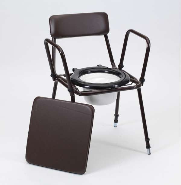 Stacking Commode - Adj. Height & Removable Armrests - Great British Mobility