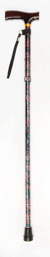 Folding Cane with Strap (Amoeba Green) - Great British Mobility