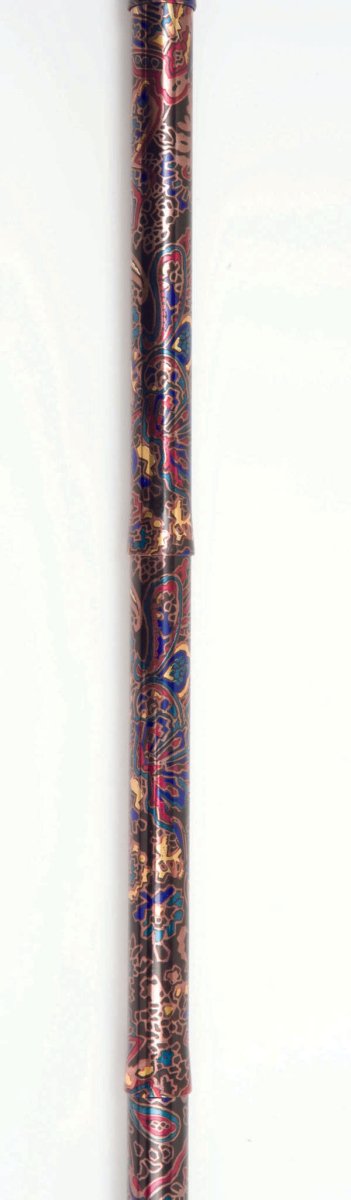 Folding Cane with Strap (Black Paisley) - Great British Mobility