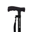 HurryCane Comfort Edition T-handle and wrist strap, close-up in black
