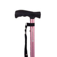 Drive HurryCane Comfort Edition walking stick, pastel pink shaft and black T-handle