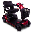 Pride Colt Plus four-wheel mobility scooter in red, with front basket