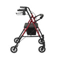 Drive heavy-duty rollator with adjustable seat height in red