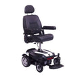Rascal Rhythm powerchair with black captain's seat, headrest and swing-away footplate