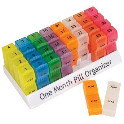 Colourful One Month Pill Organiser - Great British Mobility